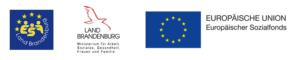 Gefördert durch das Ministerium für Arbeit, Soziales, Gesundheit, Frauen und Familie aus Mitteln des Europäischen Sozialfonds und des Landes Brandenburg.